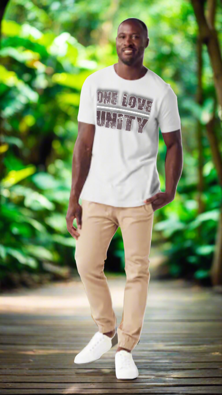 One Love 🟰 Unity - Premium T-Shirt from Litty Slumz - Just $25! Shop Now & Pay Later; Only Available For Clothing Apparels.